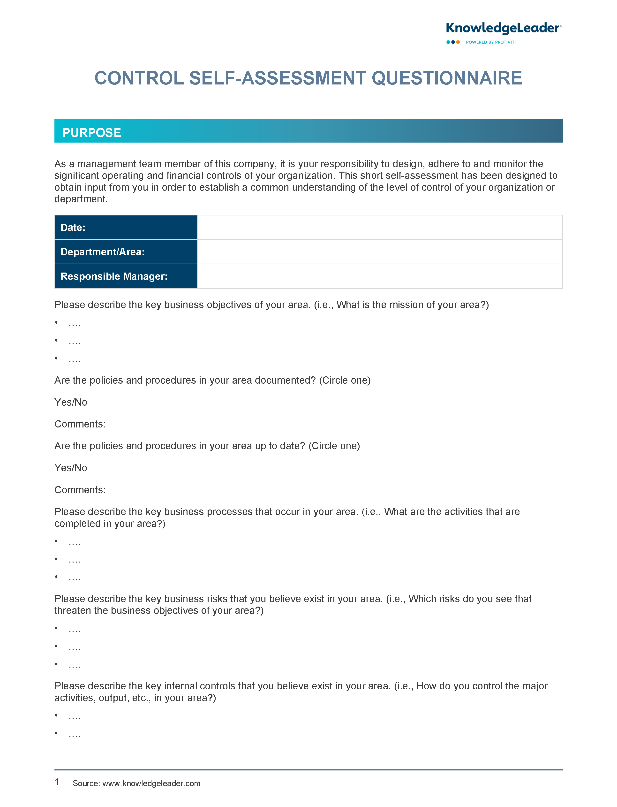 control-self-assessment-questionnaire-knowledgeleader